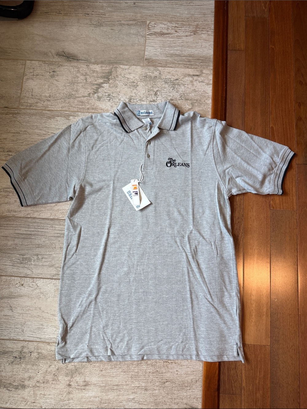The Orleans Men's Gray Polo with Black Trim